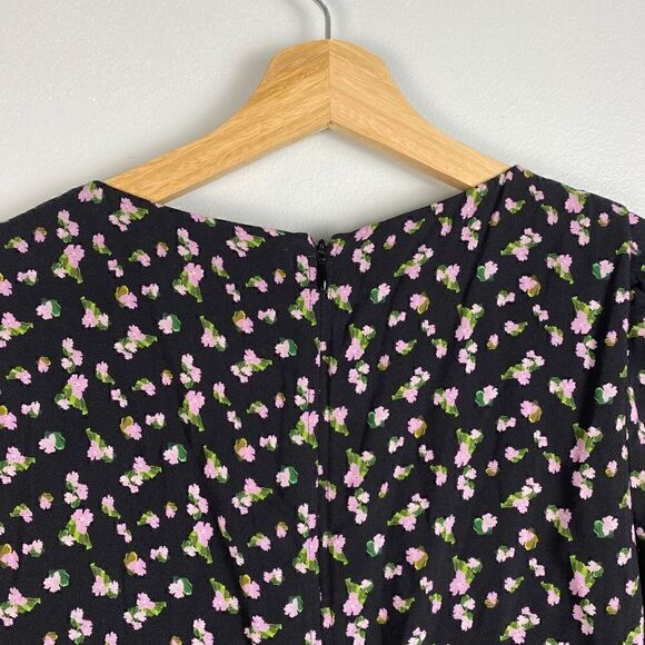 Tanya Taylor Pansy Floral Puff-Sleeve Flounce Mini Dress - Picture 4 of 12